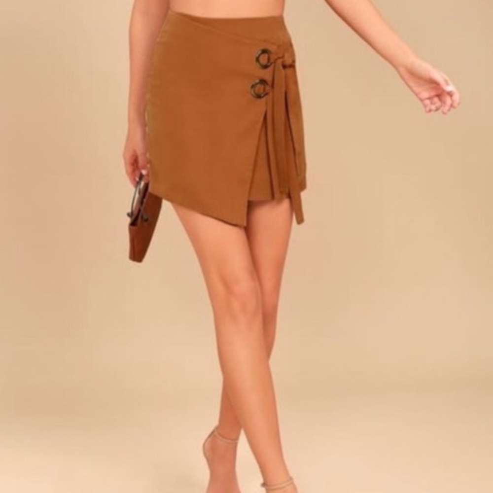J.O.A. Small Burnt Orange Wrap Skort